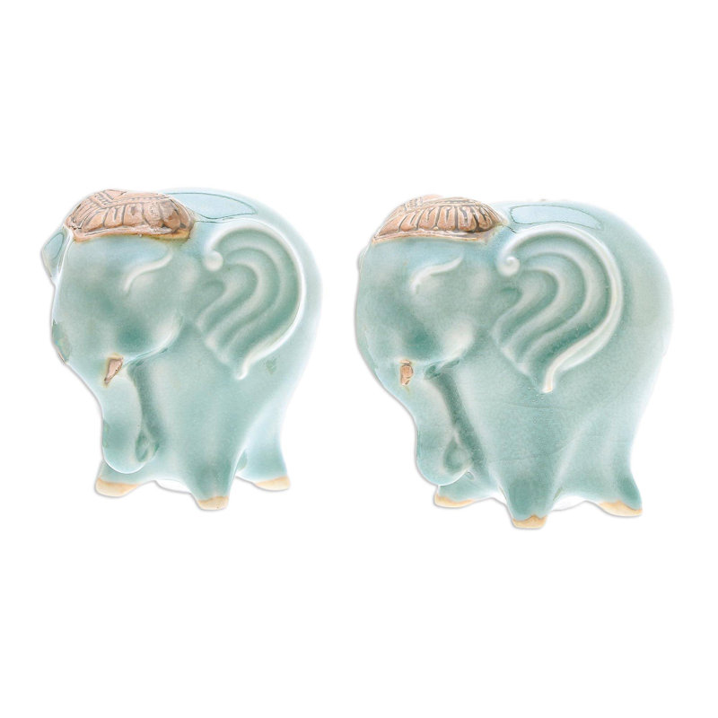 Salière et poivrière Kershner Calm Elephants Celadon