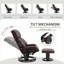 Fauteuil inclinable avec massage, pivotant à 360 ° Repose-pieds, fauteuil en similicuir brun noyer avec télécommande Poche latérale | Noyer brun | Bois