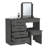 Kaia Makeup Vanity, Four Drawers, One Mirror, Stool -Smokey Oak