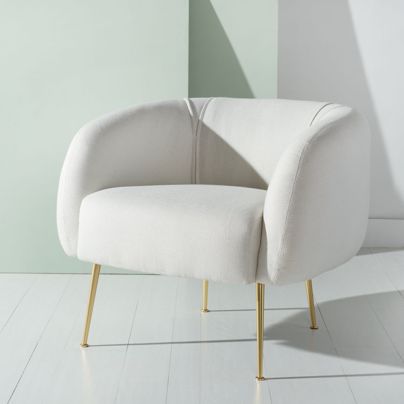 Alena Upholstered Armchair, Cream Linen Blend