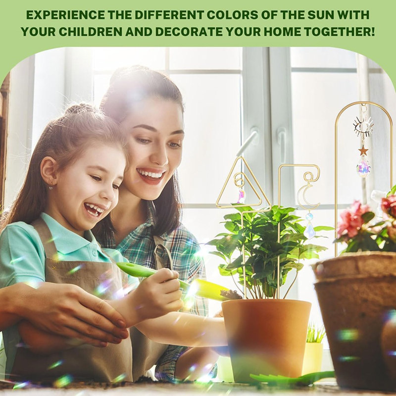 Petit treillis pour plantes d'intérieur en pot avec cristal coloré
