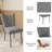 Daina 34.2"H Modern Kitchen Dining Chairs, Upholstered Dining Chairs, Parsons Chairs with Stable Steel Legs, Solid Back Conference Chairs (4 Chairs)-843126819-843126820