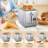 Toaster 2 Slice, Stainless Steel Bread Toaster LCD Display, 7 Bread Shade Settings, 1.4'' Wide Slots-103877019
