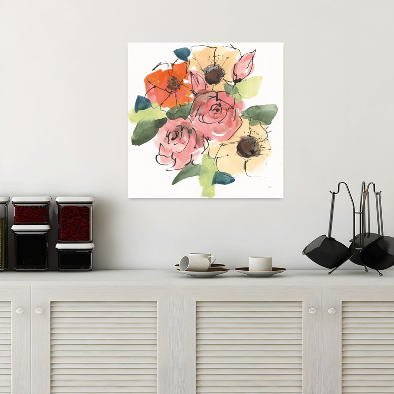 Bouquet tendance III, art floral contemporain, H 18 po x l 18 po