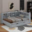 Full Wooden Daybed With Trundle, Storage Shelf And USB Charging Ports-1830694656