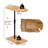 Couch Tray Table Bamboo Height Adjustable Side Table for Sofa C-shaped Oval End Tables with Slots for Bed & Chairs in Living Room & Bedroom (Oval + Rectangle)-349088201