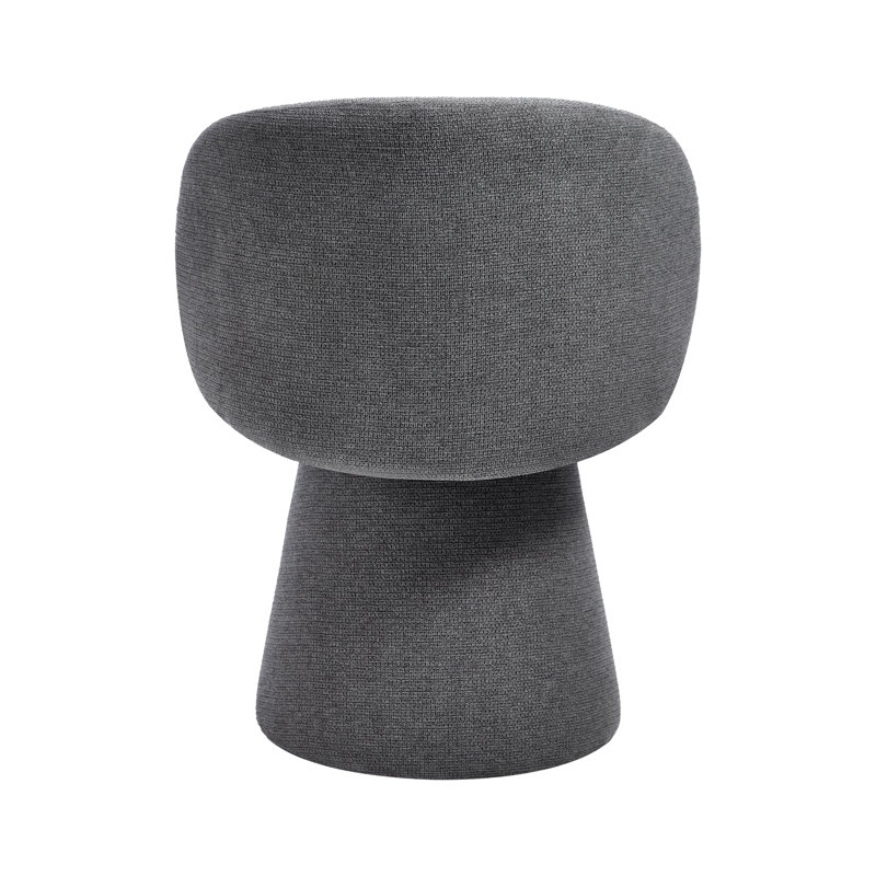 Swivel Upholstered Dining Chair With Backs, Gray
