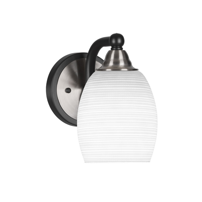 Michell 1-Light Wall Sconce, Matte Black/Brushed Nickel
