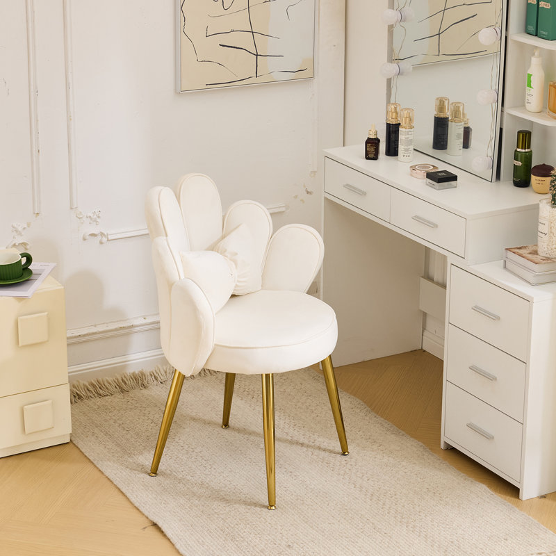 Velvet Armchair, White Velvet