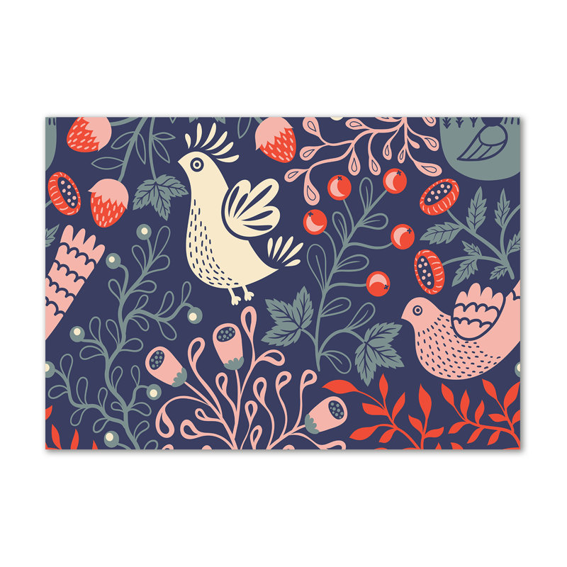 Hens Owl Plants - No Frame Print on Canvas