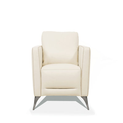 Malaga Cream Leather Chair (Assembled)