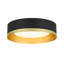 Matte Black and Brass Drum LED Flush Mount with Frosted Glass Shade 