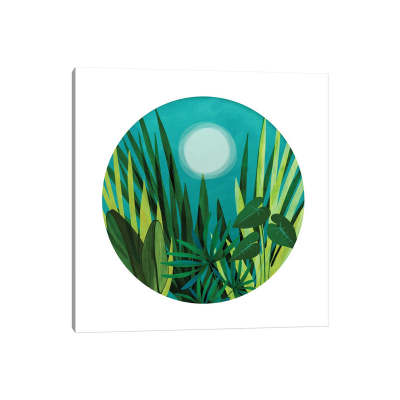Tropical Night Garden by Modern Tropical - Wrapped Canvas Painting, 30.48 cm H x 30.48 cm W
