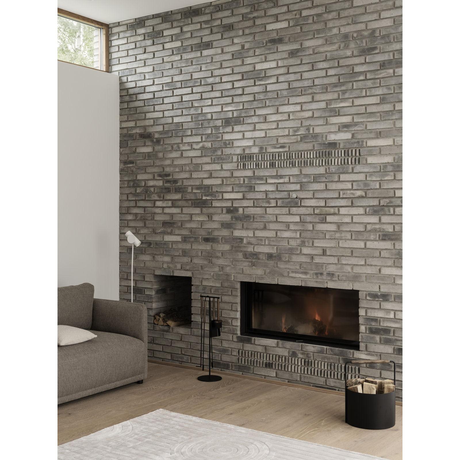 Ashi 5-Piece Fireplace Tool Set, Brown