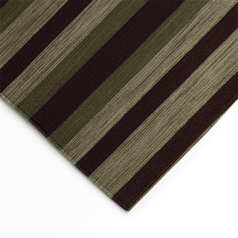 Tapis intérieur / extérieur noir HorizontalStripes, Rectangulaire 3 pi x 5 pi