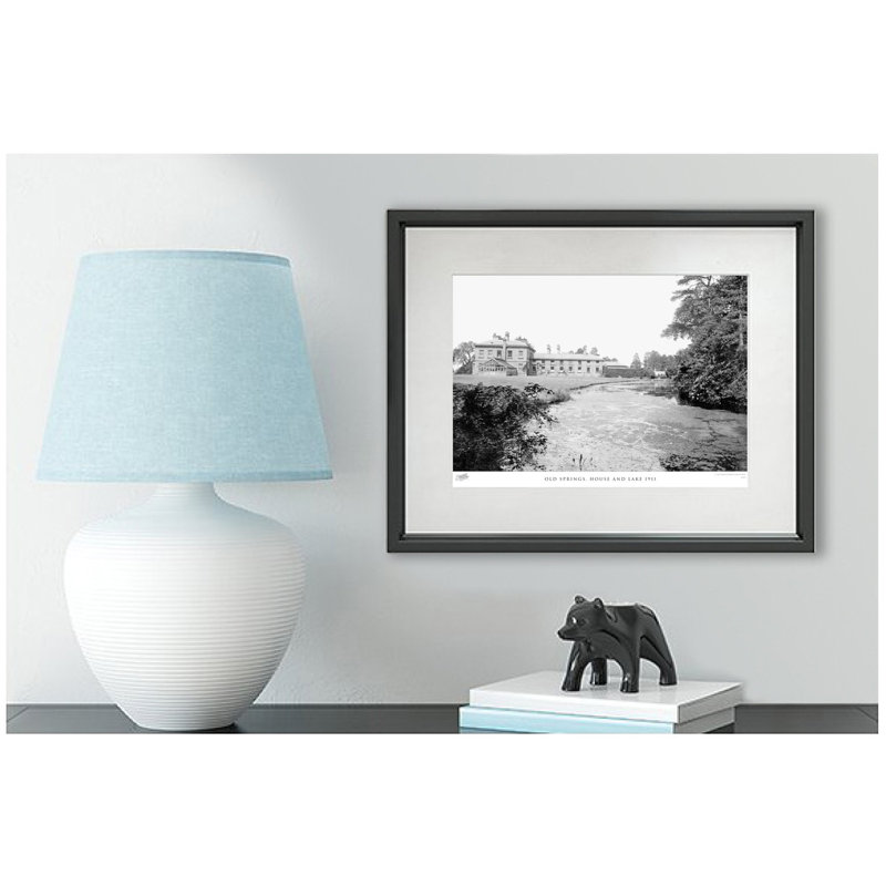 Old Springs, House And Lake 1911 - Single Picture Frame Print, 28cm H x 36cm W x 2.3cm D