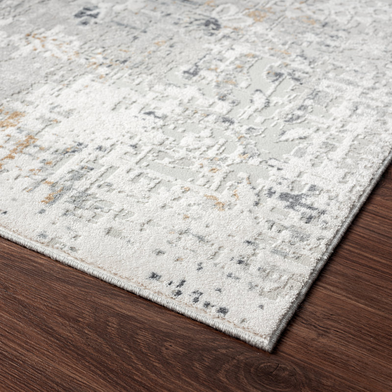 Hublersburg Floral Area Rug in Gray, Rectangle 5'6" x 8'6"