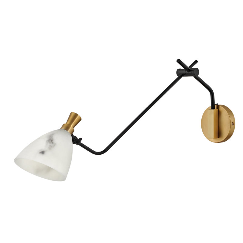 Bras pivotant à 1 lumière en laiton / noir Cumberland