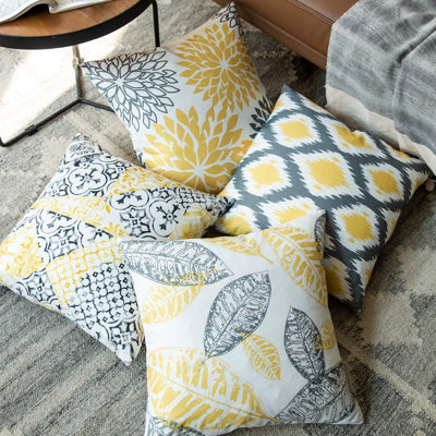 Ensemble de housse de coussin décoratif carré 4 pièces