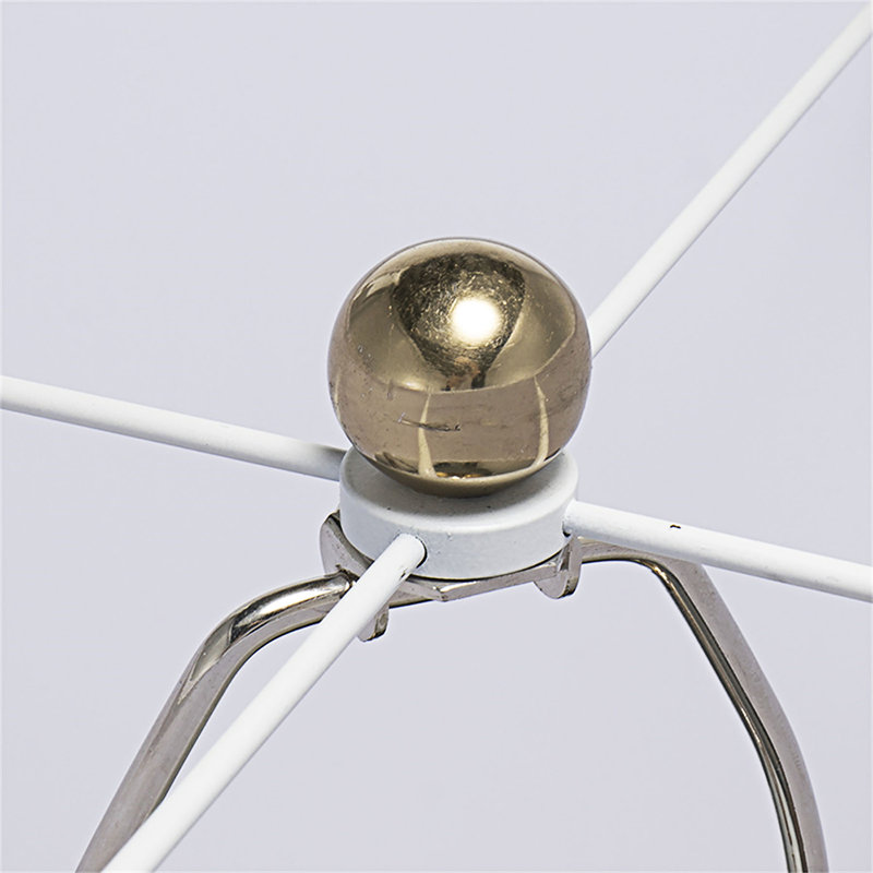 Round Aluminum Table Lamp With Fabric Shade