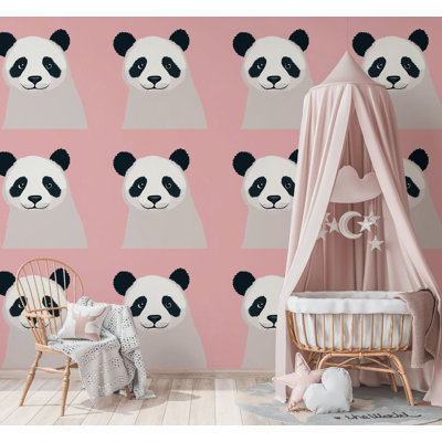Adorable papier peint pépinière mignon | Décoration de chambre d'enfant rose