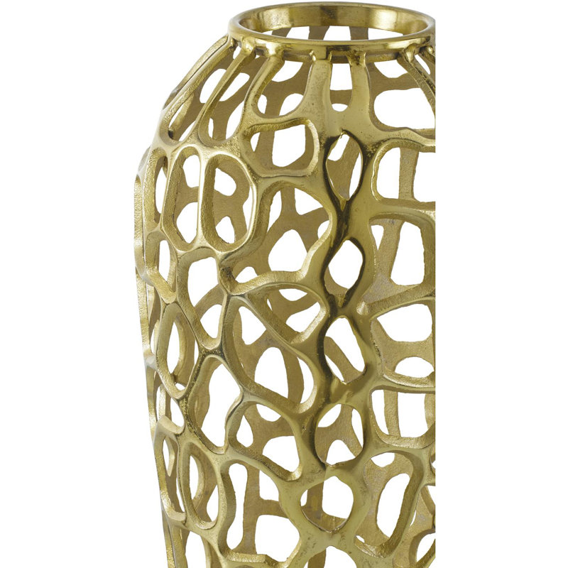 Vase décoratif Natalyia, Or, H 32 po x l 12 po x P 12 po