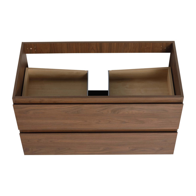 Meuble-lavabo mural en bois, Chêne brun
