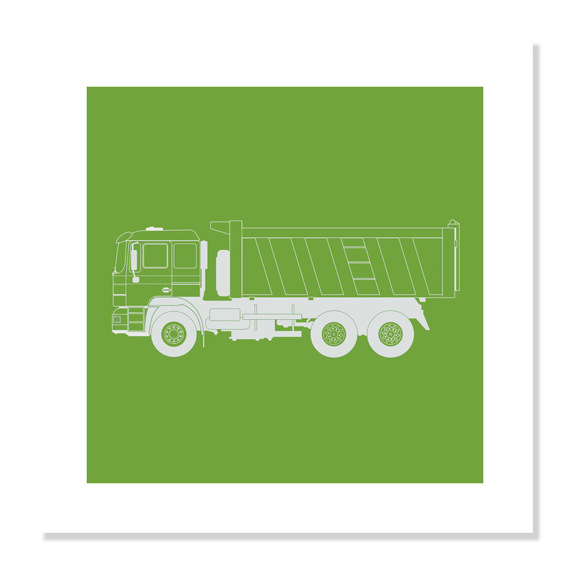 Camions Camions 2, impression sur papier, H 20 po x l 20 po x P 1 po