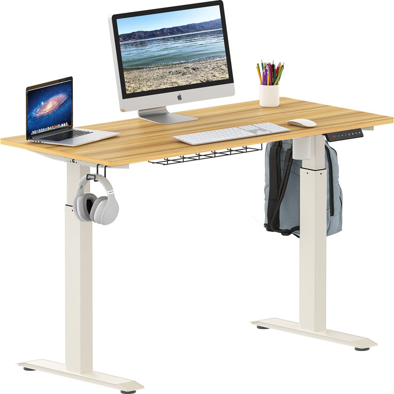 Bureau Marutani, Blanc, Chêne, L 47,24 po x P 24,02 po