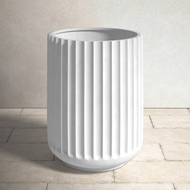 Allenville Fiberstone Plant Pot, White, 22.5" H x 17" W x 17" D
