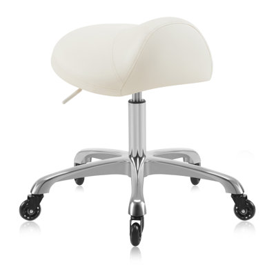 Heavy-duty Ergonomic Pneumatic Swivel Rolling Saddle Stool With Extra Wide Seat For Hygienic Clinic Spa Massage Home And Office - 505 Ki by Latitude Run