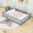 Wood Low Platform Bed With Fence Door And Guardrails-246808300-246808299