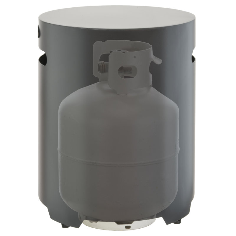20" Gray Aluminum Propane Tank Cover with Faux Concrete Finish