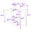Meuble-lavabo simple moderne avec un lavabo en céramique, une porte en verre givré et beaucoup de rangement-831459486