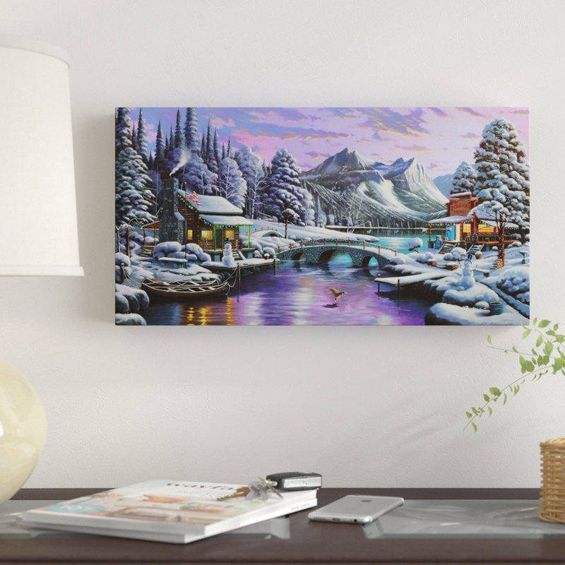 « white christmas », reproduction d’impression sur toile tendue, H 12 po x l 24 po
