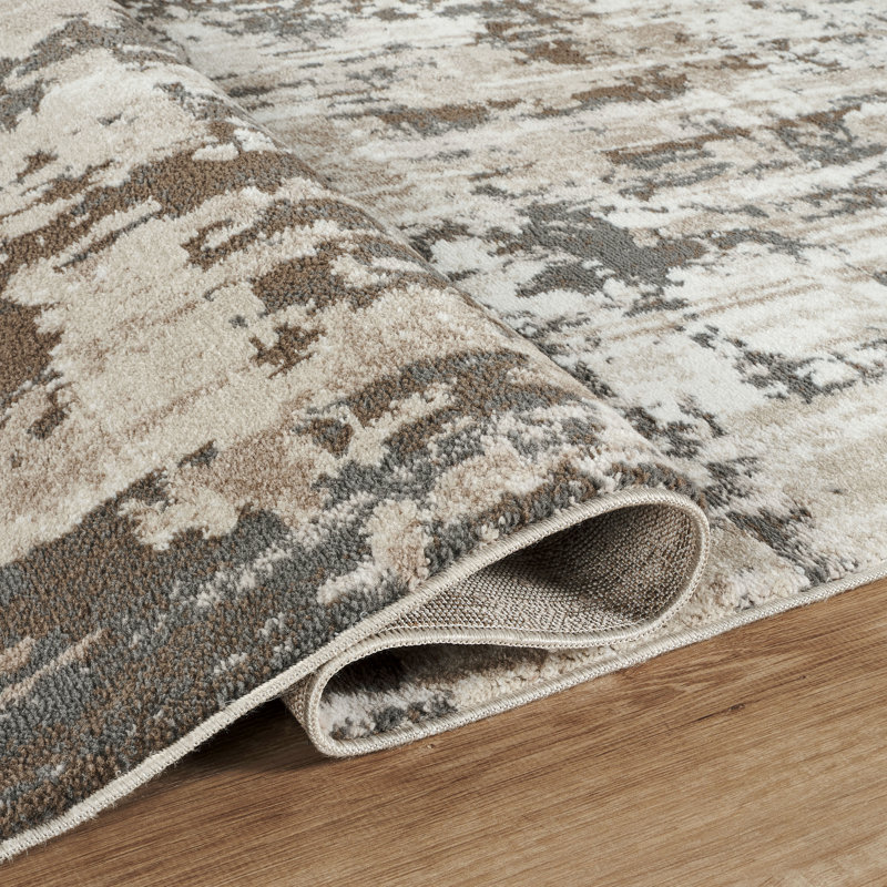 Tapis beige abstrait et gris Andrew Andrew, Beige/gris, 2 pi 0 po x 6 pi 0 po