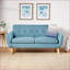 Causeuse compacte Mid-Century Sofas | Bouton capitonné | Pieds en bois d'hévéa | Tissu bleu marine