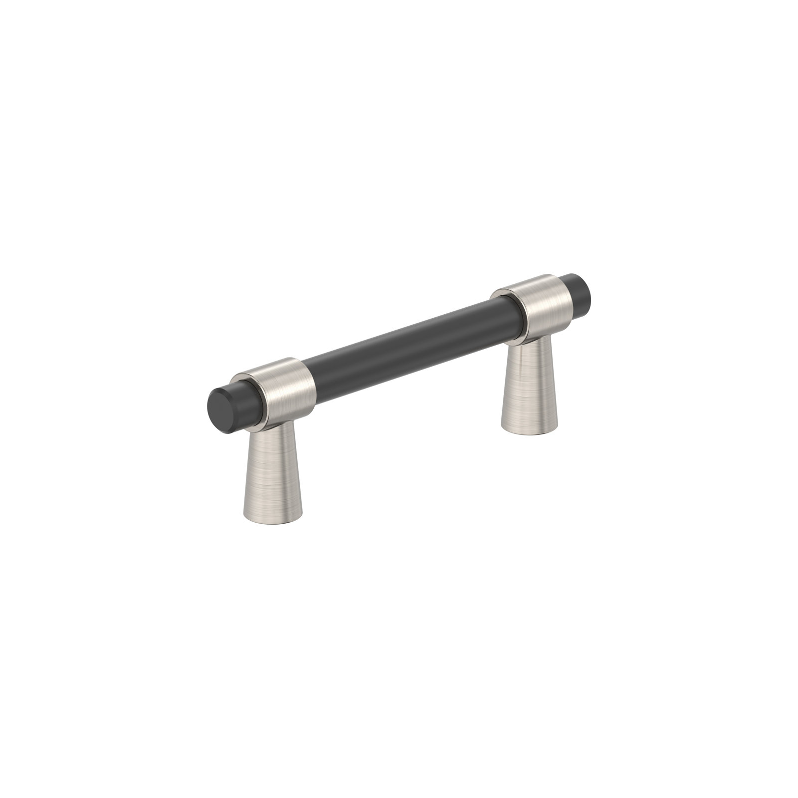Mergence Bar Pull, Matte Black/Satin Nickel, 3"