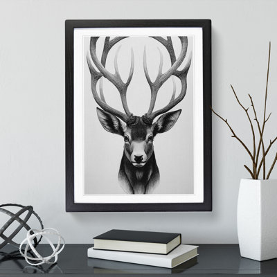 Monochrome Stag - Single Picture Frame Print