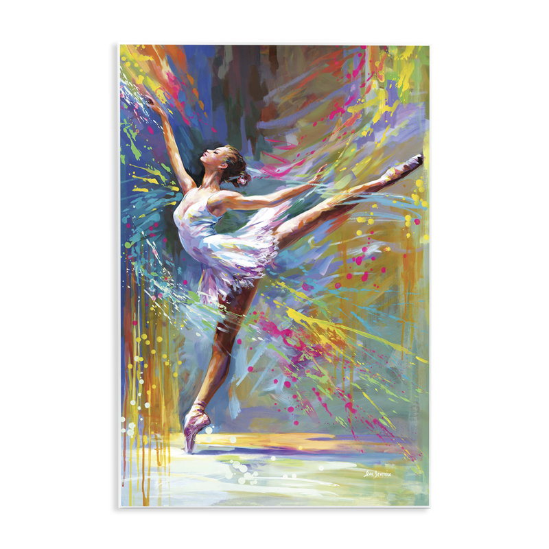 «Ballerina with Modern Splash» par Leon Devenice, H 19 po x l 13 po