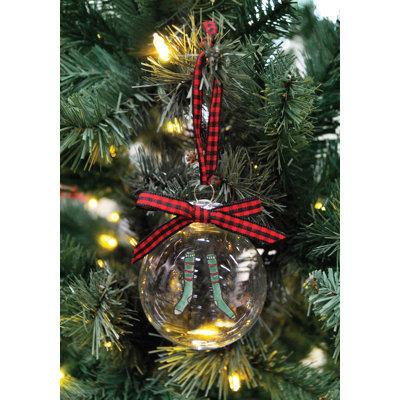 8.78'' Handmade Glass Lighted Ball Ornament
