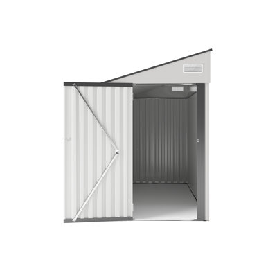 Pièce en tôle de fer blanc, charnière simple à porte latérale 4 * 8 pi, pour rangement dans la cour en banlieue, remise de 4 * 8 pi avec porte à charnière, bonne ventilation, projets de chemin de fer à grande vitesse pour chantiers de construction