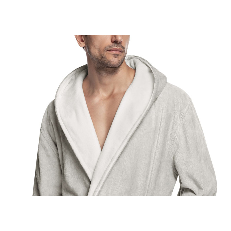Peignoir en velours 100% coton Art Line, Gris, TTG