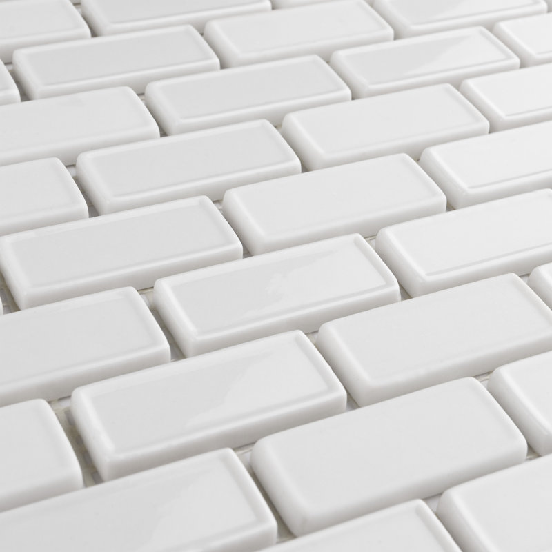Carreau de mosaïque linéaire en verre pour mur et plancher 0,79 po x 1,83 po Expressions