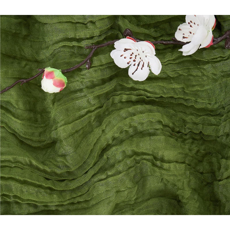 Chemin de table en coton Cheesecloth, Olive Green