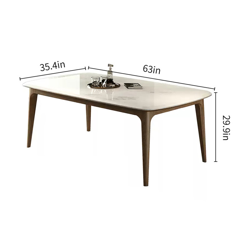 Tables de salle à manger rectangulaire Luxury, H 29,9 po x L 63 po x l 35,4 po