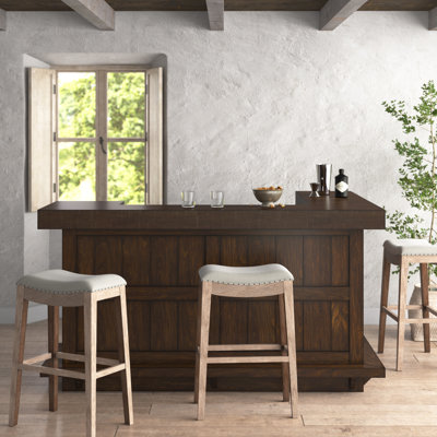 Vogan 78'' Solid Wood Home Bar