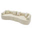 Canapé courbé désossé, canapé modulaire à compression de 110 po, blanc haute densité, canapé-lit pour salon, salon, appartement, chenille