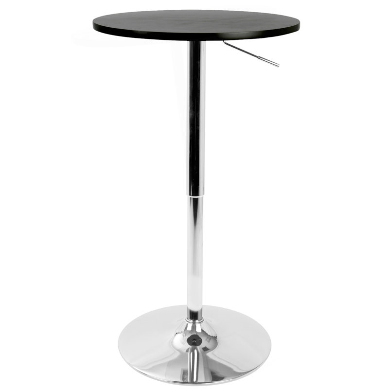 Table de bar réglable réglable en noir, H 41 po x l 23,75 po x P 23,75 po