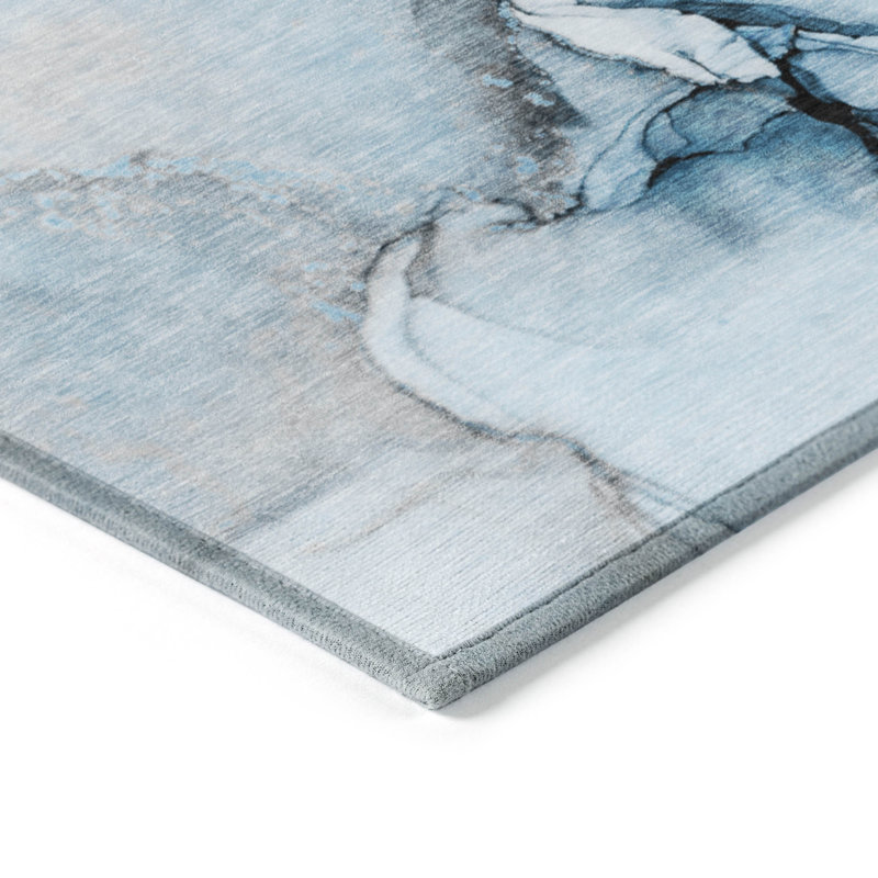 Alfonzo Washable Abstract Indoor / Outdoor Rug, Rectangle 3' x 5'